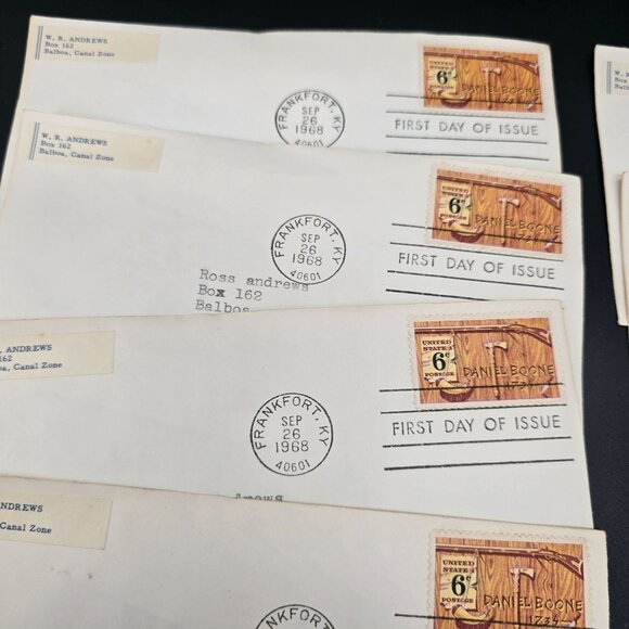 1968 First Day Of Issue Daniel Boone 6¢ Stamped Envelopes Frankfort KY LI3014 - Picture 4 of 8